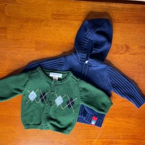 Janie and Jack, Circo lot of 2 sweaters, 0-3 months